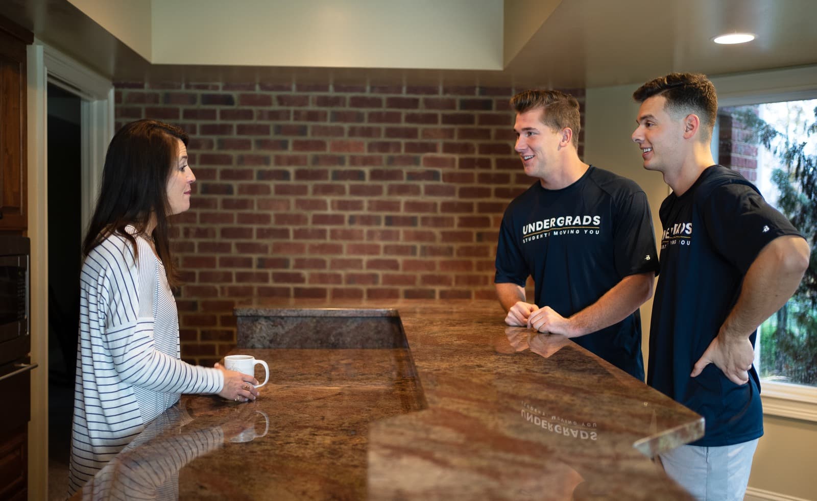 Undergrads college-student crew on the job